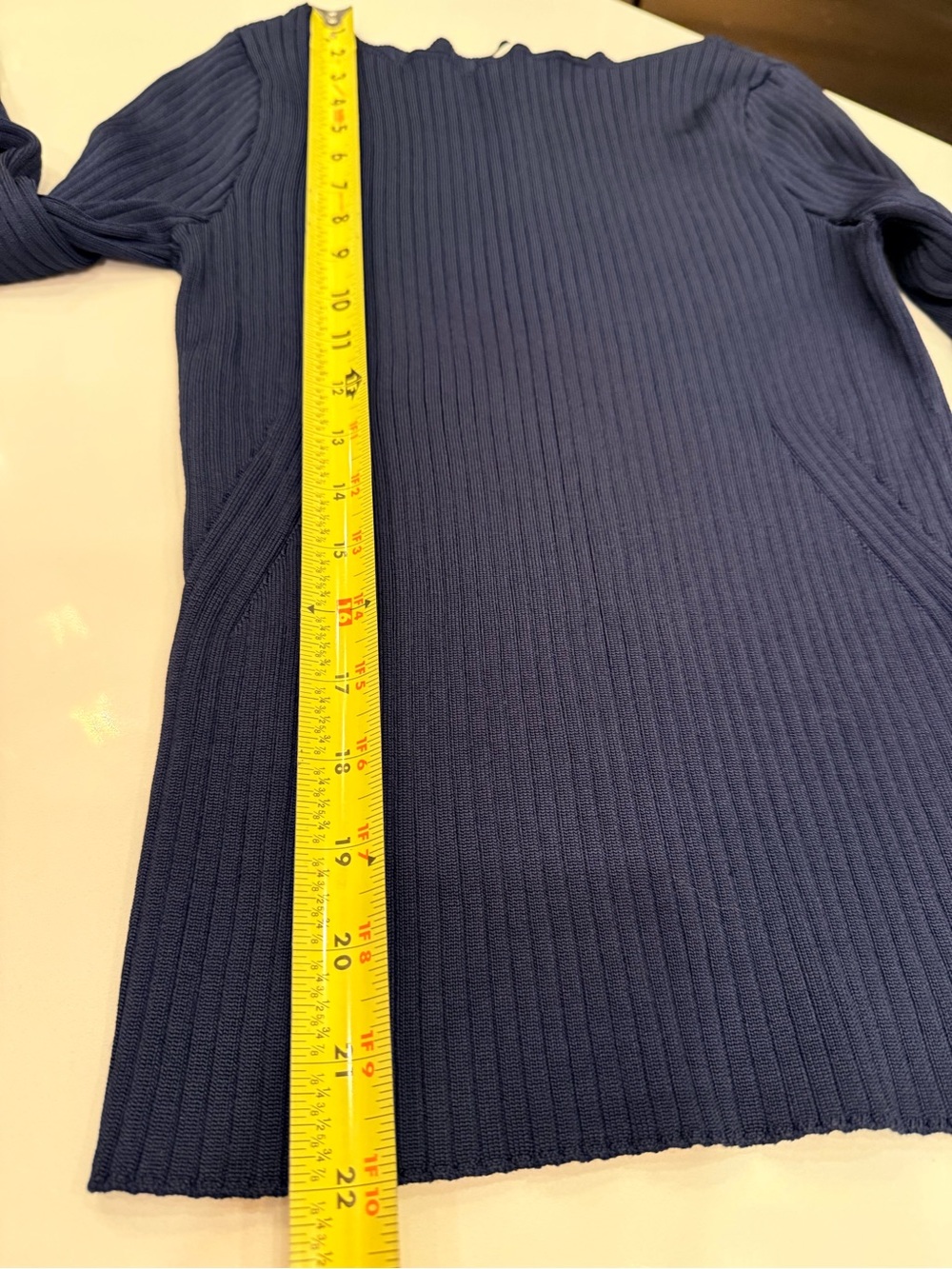 Abercrombie & Fitch Ribbed Boatneck Long-Sleeve Top - Navy Blue - Picture 5 of 7